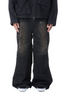 CPG RHOMBUS FADE DENIM PANTS - BLACK (25AW-CPG-08 / FS1882)