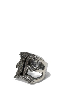 Engraved Initial Ring / E / Silver (RX-726-1)