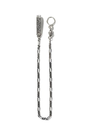 Engraved Narrow Wallet Chain (Short) / Silver (RX-205)
