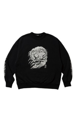 Fade Wash Crewneck Sweatshirt(Skull Jesus) / Black (ABCAW25CT07)