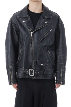 Leather Double Riders Jacket / Black (ABCAW25JKT01)