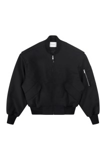 BROAD BOMBER WOOL / BLACK WOOL (ESU-W25-1047-BW)