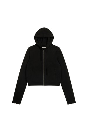 LIGHTWEIGHT CROPPED ZIP-UP / BLACK (UNW-25-1010-BL)
