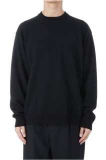 WOOL WASHI CREWNECK SWEATER - BLACK(005) (KRAGGW0102)