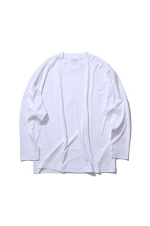 SUVIN 60/2 OVER SIZED LONG SLEEVE T-SHIRT - WHITE(001) (KKAGGW0018)