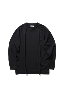 SUVIN 60/2 OVER SIZED LONG SLEEVE T-SHIRT - BLACK(005) (KKAGGW0018)