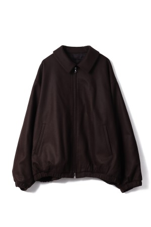 MELTON OVERSIZED ZIP JACKET - GREY BROWN (ST.1226)