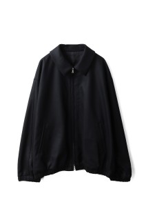 MELTON OVERSIZED ZIP JACKET - BLACK (ST.1226)