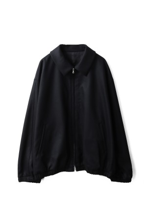 MELTON OVERSIZED ZIP JACKET - BLACK (ST.1226)