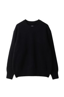 EXTRA FINE WOOL WARM KNIT CREW NECK LS - BLACK (ST.1289)
