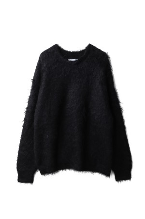 KID MOHAIR KNIT CREW NECK LS - BLACK (ST.1299)