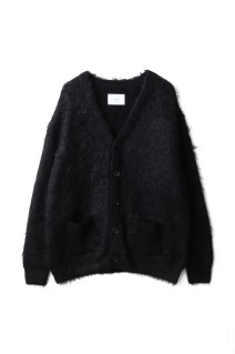 KID MOHAIR KNIT V NECK CARDIGAN - BLACK (ST.1300)