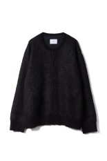 KID MOHAIR MIX JACQUARD KNIT CARDIGAN - BROWN MIX (ST.1306)