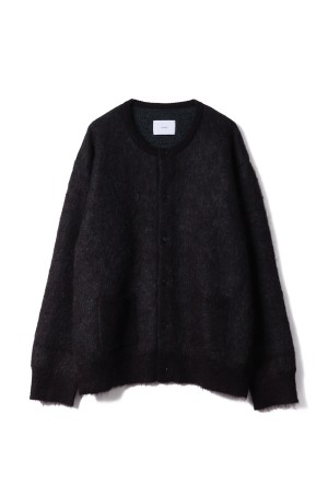 KID MOHAIR MIX JACQUARD KNIT CARDIGAN - BROWN MIX (ST.1306)