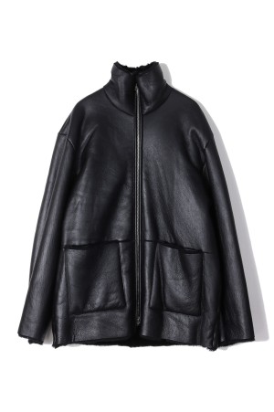 CUT-OFF MOUTON JACKET - BLACK (ST.1222)