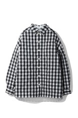 QUILTED GINGHAM SHIRT BLOUSON - BLACK GINGHAM (25AMM0202)