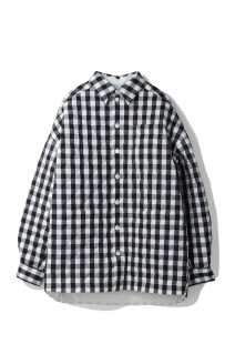 QUILTED GINGHAM SHIRT BLOUSON - BLACK GINGHAM (25AMM0202)