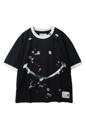 SMILYFACE PT SK TEE -BLACK(B14TS601)