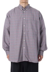 TECH BUTTON DOWN SHIRT L/S TATTERSALL - GRAY (BE-80025W)