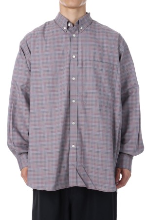 TECH BUTTON DOWN SHIRT L/S TATTERSALL - GRAY (BE-80025W)