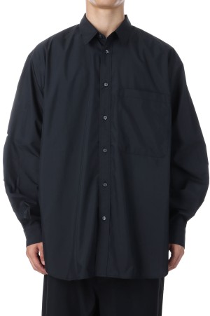 TECH REGULAR COLLAR SHIRT L/S - BLACK (BE-83025W)