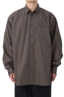 TECH REGULAR COLLAR SHIRT L/S - BROWN KHAKI (BE-83025W)