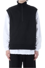 TECH SWEAT ZIP VEST PULLOVER - BLACK (BE-55025W)