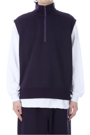 TECH SWEAT ZIP VEST PULLOVER - PURPLE (BE-55025W)