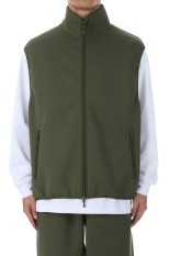TECH SCUBA KNIT STAND COLLAR VEST - OLIVE (BE-61025W)