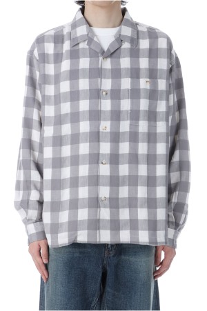 Checkerboard Field Open Collar Shirt - Asphalt Gray (N25FG028)