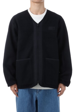 PLAS Fleece Field Cardigan - Black (N25FA037)
