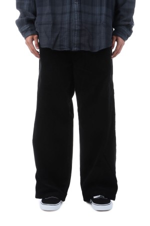 Corduroy Wide Straight Field Pants - Black (N25FC099)