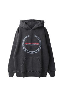 PRINTED HOODIE -BADGE- / BLACK (252LM-CT16)
