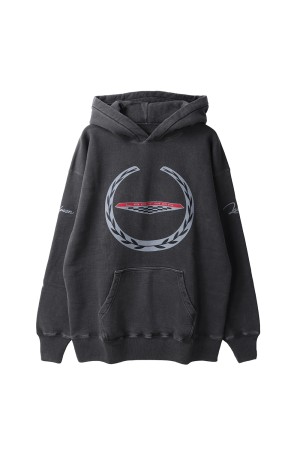 PRINTED HOODIE -BADGE- / BLACK (252LM-CT16)