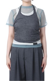 Triple Layered Halter Top - GRAY (31251415112)