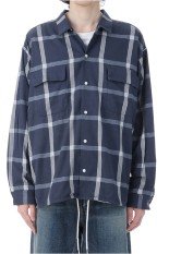 Flannel PALAKA Check Shirt - Navy (S25FG016)
