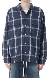 Flannel PALAKA Check Shirt - Navy (S25FG016)
