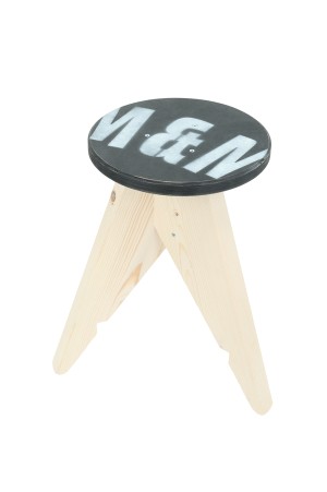 Circle Stool -Small- Seat painting / Branding iron logo