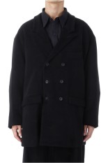 MOLESKIN DOUBLE BREASTED JACKET / BLACK (D25MS-05001)