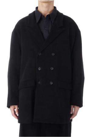MOLESKIN DOUBLE BREASTED JACKET / BLACK (D25MS-05001)