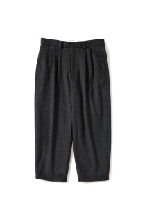 WOOL CASHMERE  2 TUCK WIDE PANTS / GRAY (D25MS-04001)