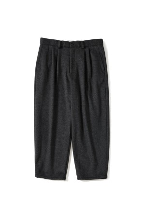 WOOL CASHMERE  2 TUCK WIDE PANTS / GRAY (D25MS-04001)