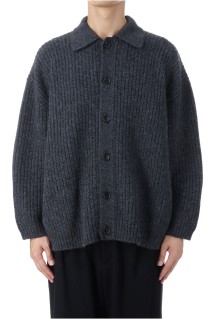 BABY ALPACA KNIT JACKET / GRAY (D25MS-03001)