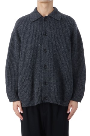 BABY ALPACA KNIT JACKET / GRAY (D25MS-03001)