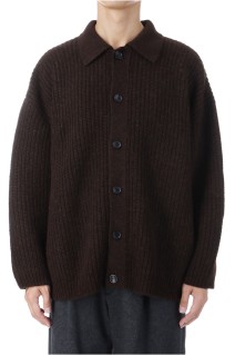 BABY ALPACA KNIT JACKET / BROWN (D25MS-03001)