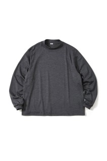 MERINO WOOL MOCK NECK LONG SLEEVE SHIRT / GRAY (D25MS-02002)