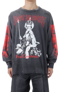 LS TEE / SAINT IS A KISS / BLACK (SM-HR1-0000-028)