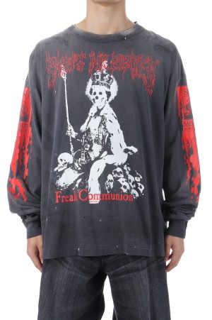 LS TEE / SAINT IS A KISS / BLACK (SM-HR1-0000-028)