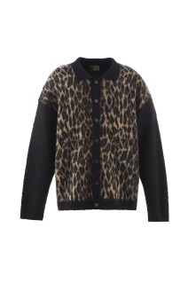 KNIT CARDIGAN / LEOPARD / BLACK (SM-HR1-0000-073)