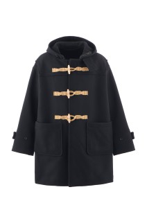 DUFFLE COAT / HOODED / BLACK (SM-HR1-0000-081)